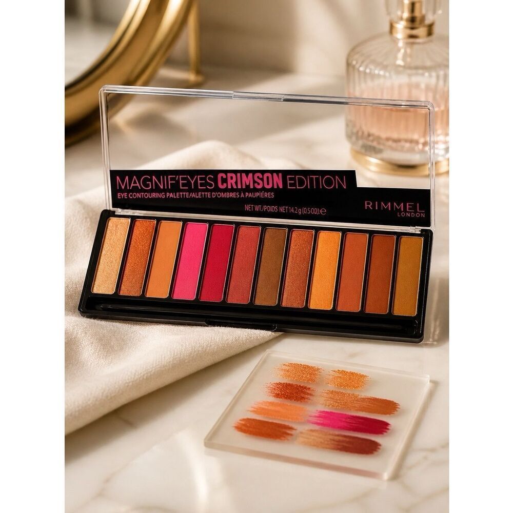 EYESHADOW BUNDLE OF 2 NWT RIMMEL LONDON MAGNIFEYES EYESHADOW PALETTE CRIMSON 007
